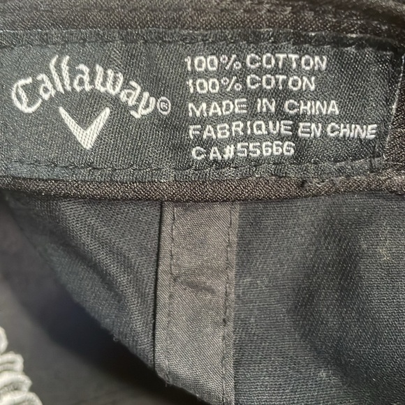 Callaway Hat Cap Cotton Golf Adjustable Strap Logo Black White - Picture 7 of 9